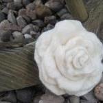 White Merino and Silk Flower 